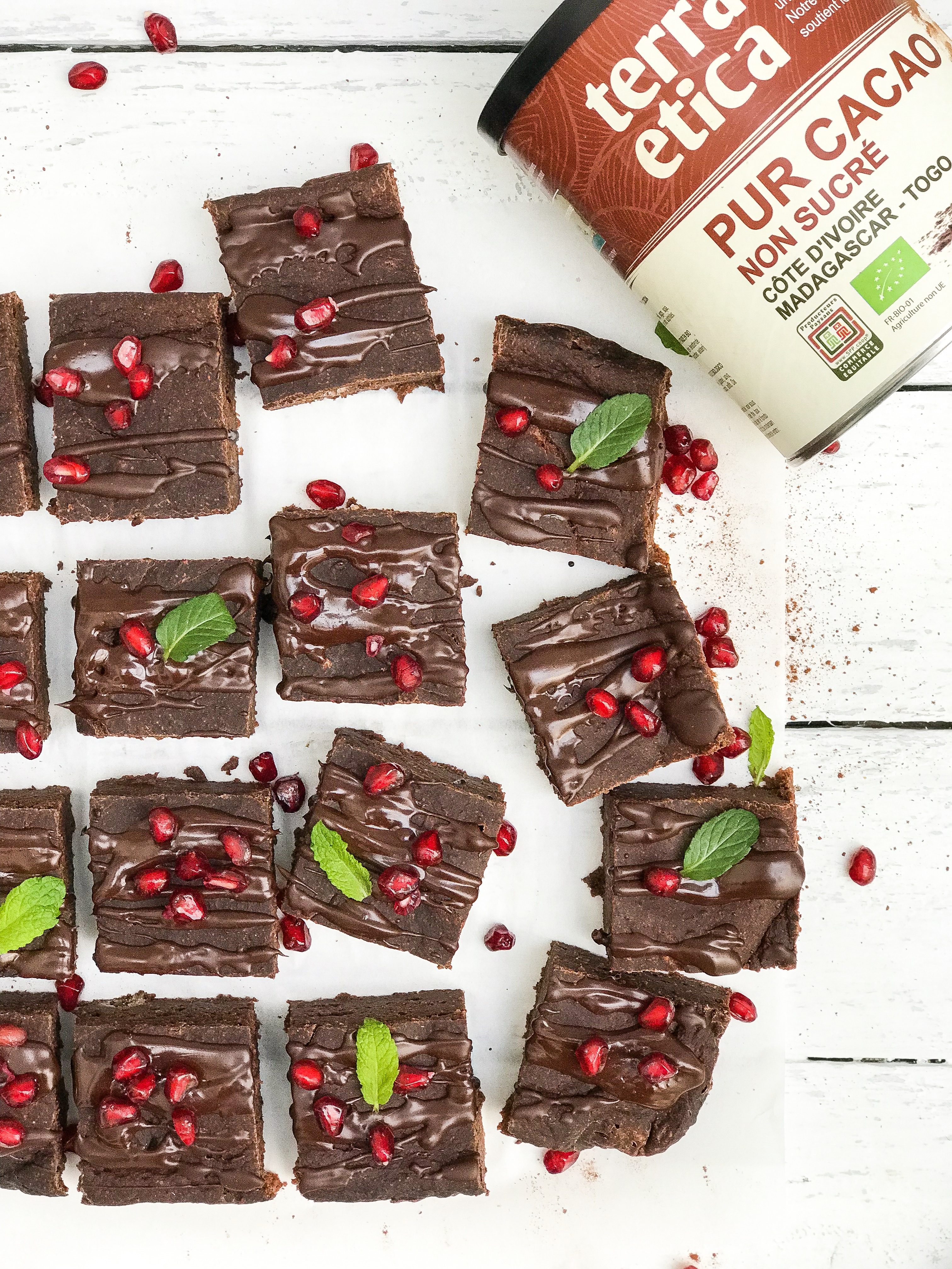 Cacao brownies met rode biet